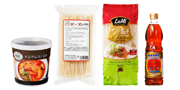 トムヤム汁ビーフン/フォー必要な食材例